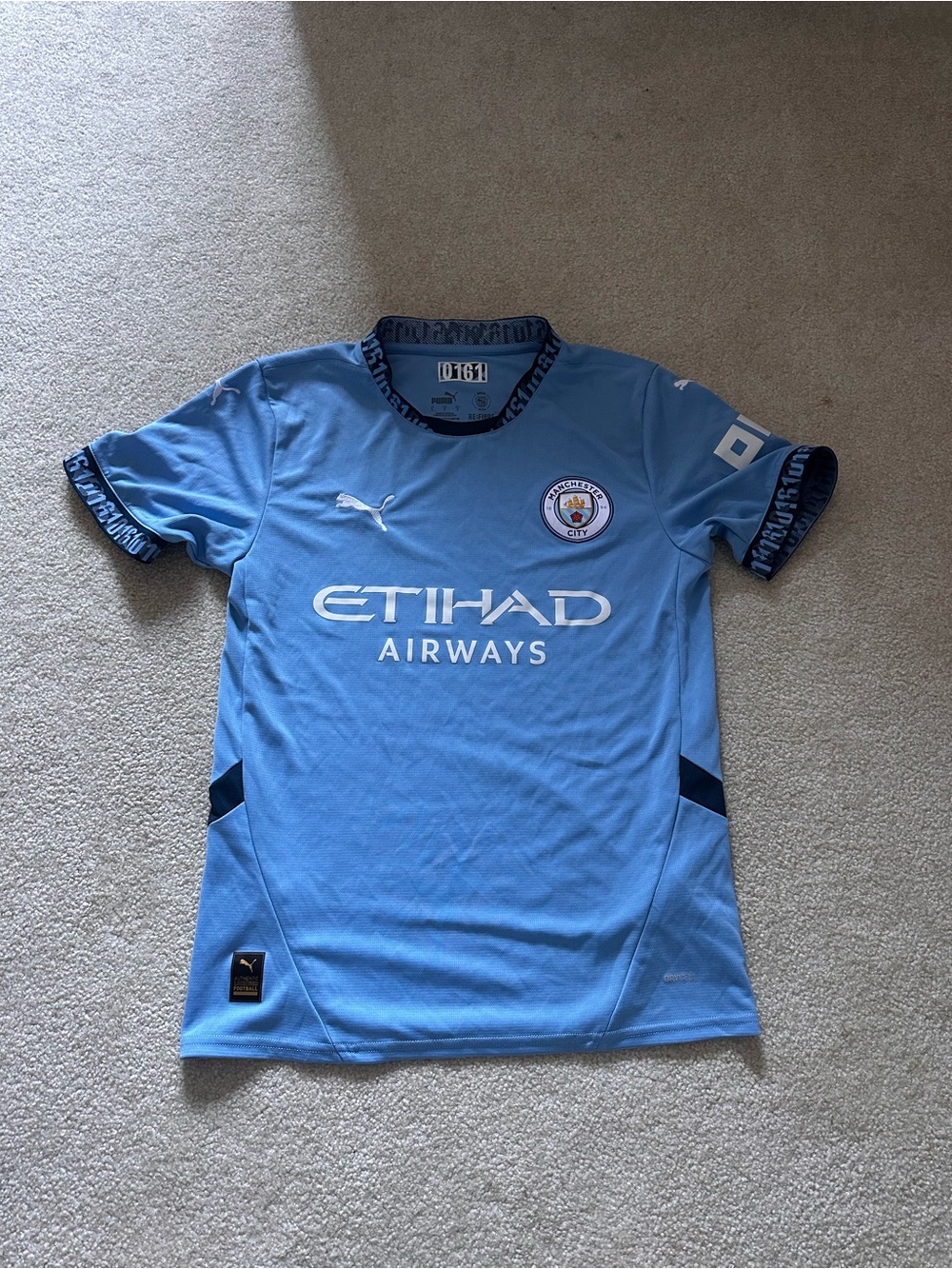 Puma Light Blue Football Jersey with Navy Accents